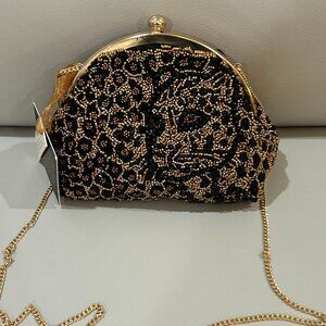 Leopard Beaded Bag Handmade in India Crossbody Clutch NWT Tik Tok Viral